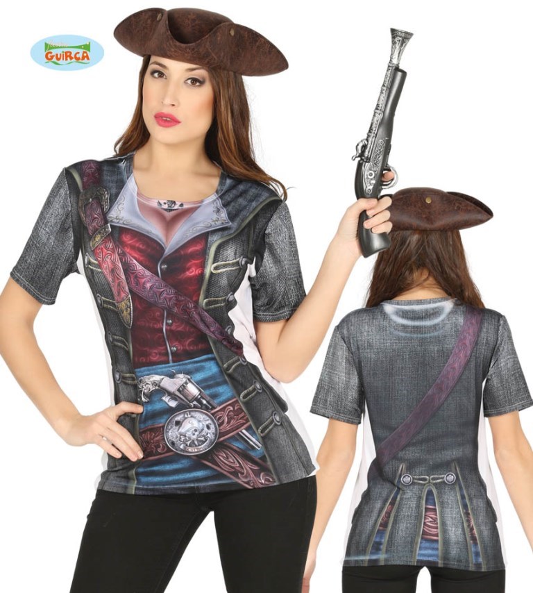 Fotorealistisk Pirat T-Shirt, Dame