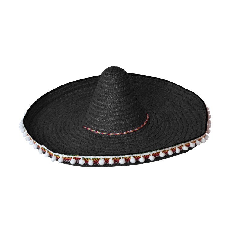 Sombrero Hatt, 60 Cm, Svart